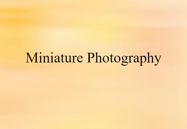 miniature photography