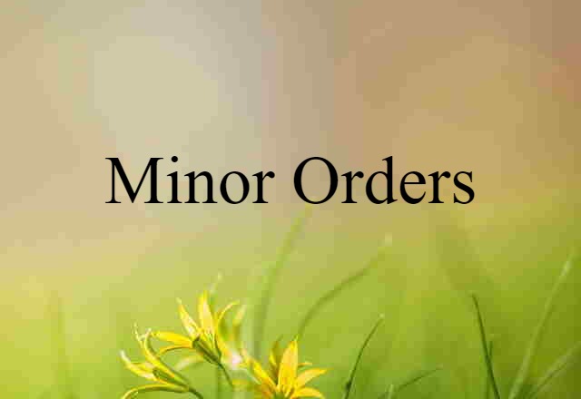 minor orders