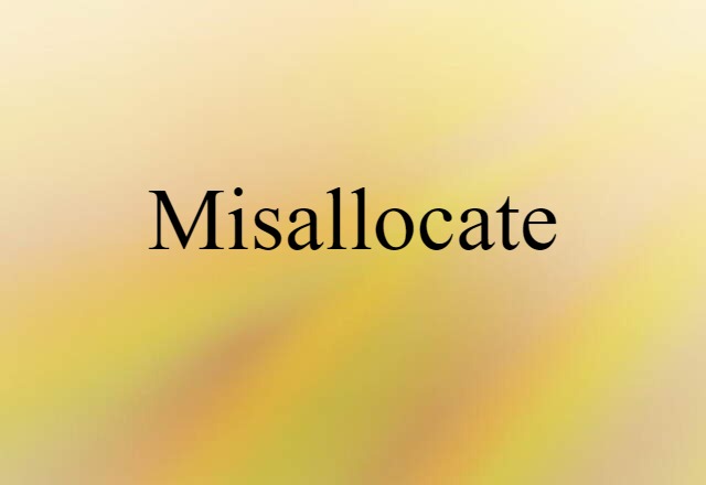 Misallocate (noun) Definition, Meaning & Examples