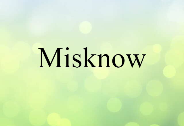 Misknow (noun) Definition, Meaning & Examples