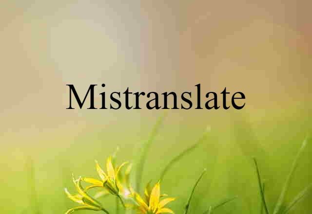 Mistranslate (noun) Definition, Meaning & Examples