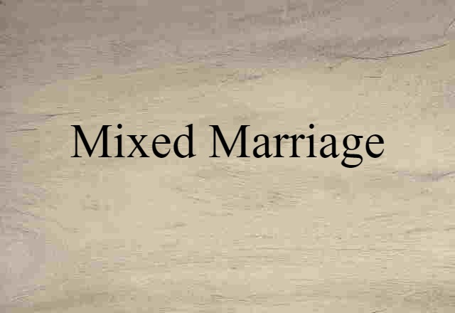 Mixed Marriage (noun) Definition, Meaning & Examples