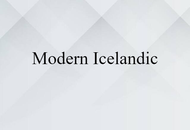 Modern Icelandic