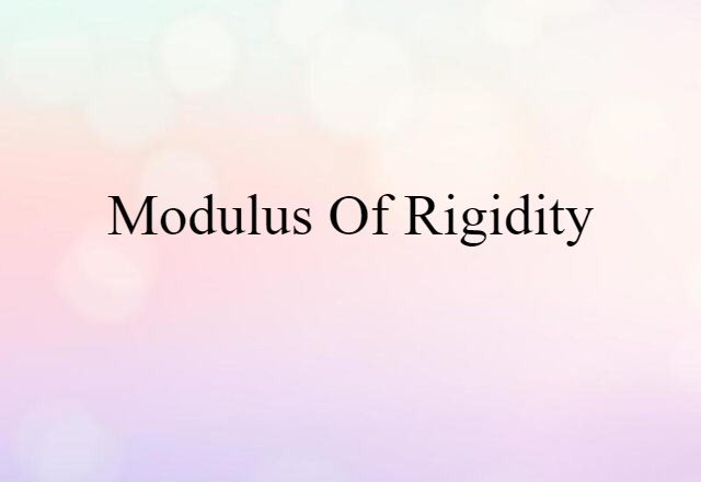 modulus of rigidity