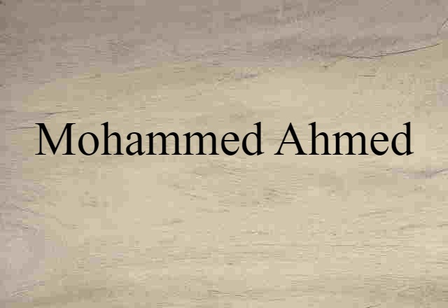 Mohammed Ahmed