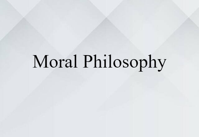 moral philosophy