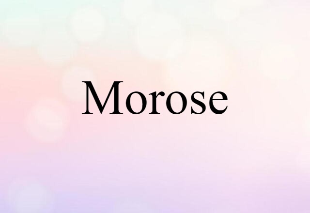 Morose (noun) Definition, Meaning & Examples