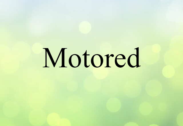 Motored (noun) Definition, Meaning & Examples