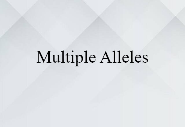 Multiple Alleles (noun) Definition, Meaning & Examples