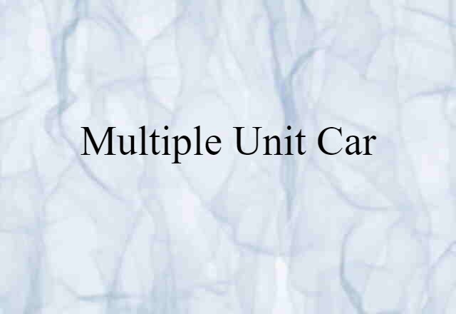 Multiple-unit Car (noun) Definition, Meaning & Examples