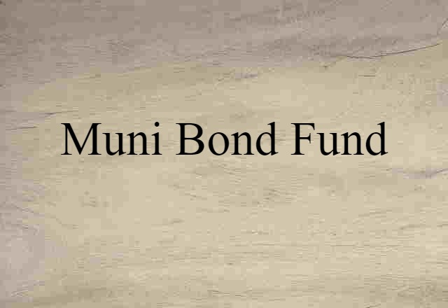 Muni Bond Fund (noun) Definition, Meaning & Examples