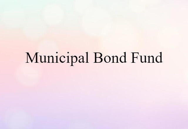 Municipal Bond Fund (noun) Definition, Meaning & Examples