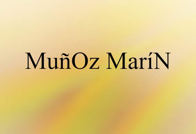 Muñoz Marín (noun) Definition, Meaning & Examples