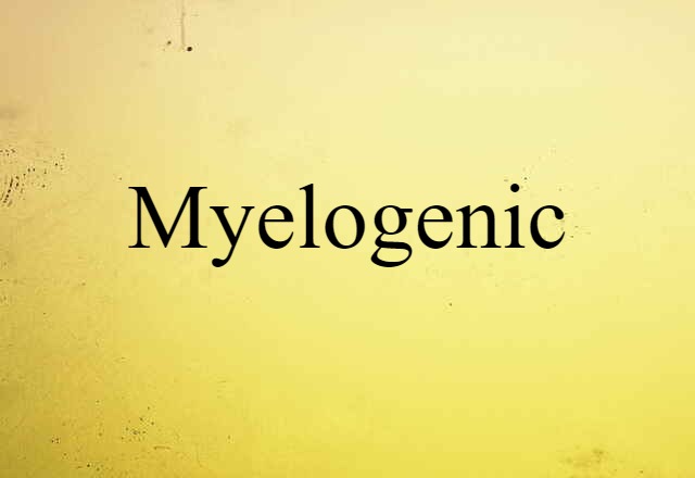 Myelogenic (noun) Definition, Meaning & Examples