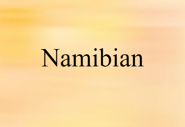 Namibian (noun) Definition, Meaning & Examples