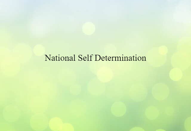 National Self-determination (noun) Definition, Meaning & Examples