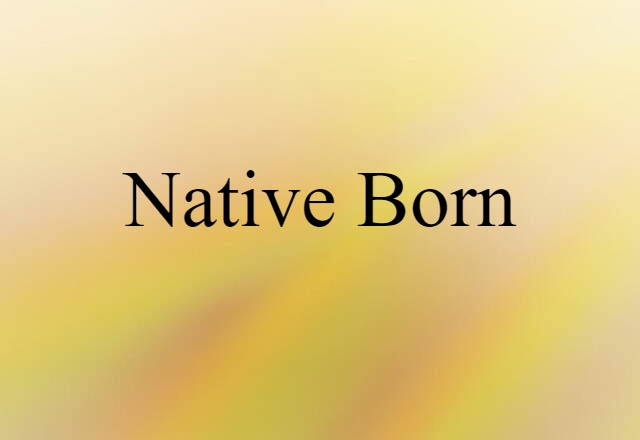 Native Born (noun) Definition, Meaning & Examples