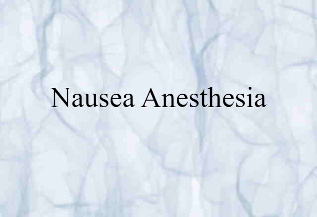 nausea anesthesia