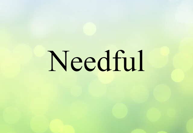 Needful (noun) Definition, Meaning & Examples