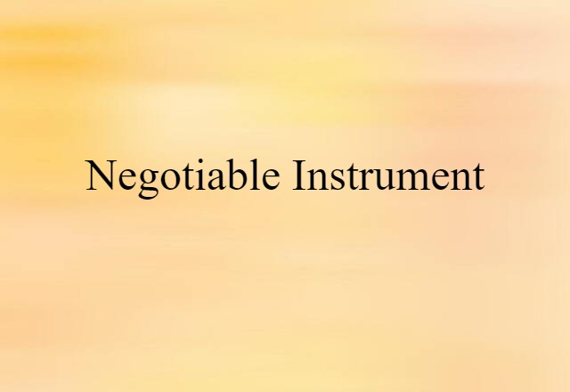 negotiable instrument