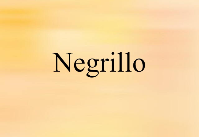 Negrillo (noun) Definition, Meaning & Examples