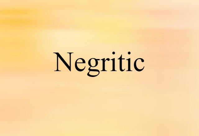 Negritic (noun) Definition, Meaning & Examples