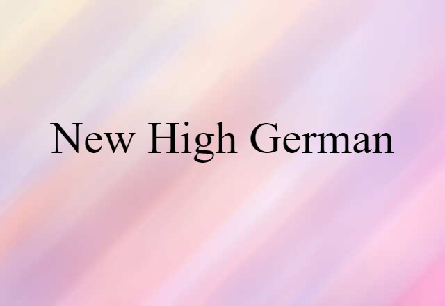 New High German