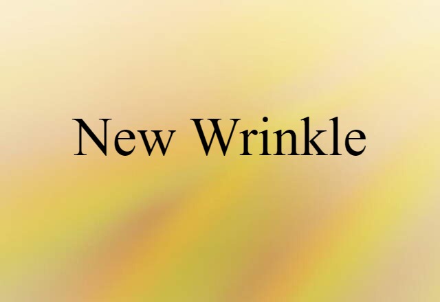 New Wrinkle (noun) Definition, Meaning & Examples