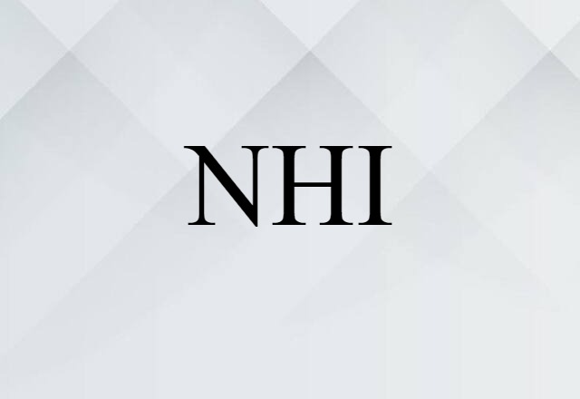 NHI (noun) Definition, Meaning & Examples