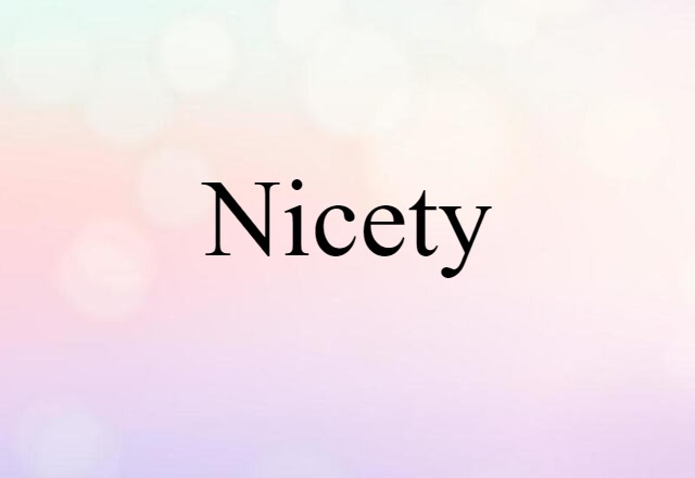 Nicety (noun) Definition, Meaning & Examples