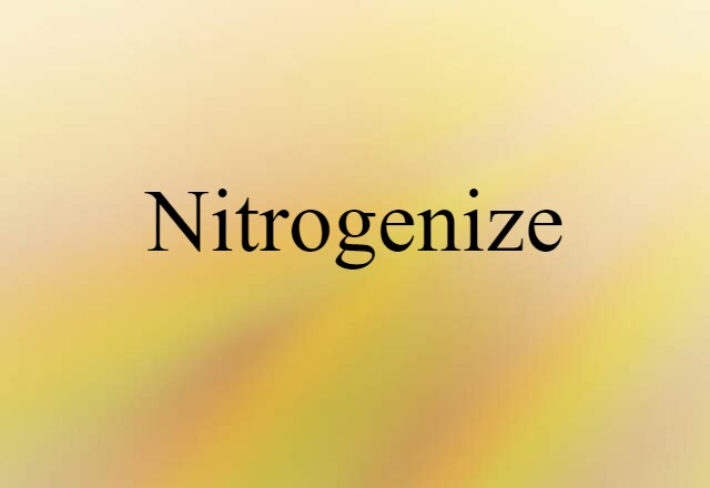 Nitrogenize (noun) Definition, Meaning & Examples