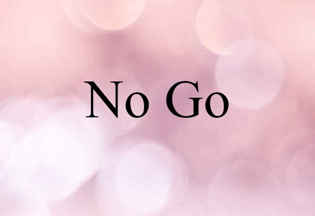 No Go (noun) Definition, Meaning & Examples