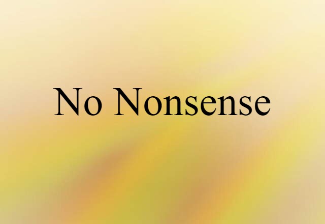 No-nonsense (noun) Definition, Meaning & Examples