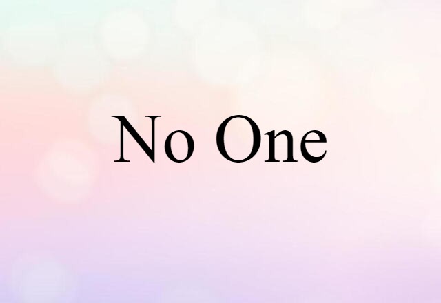 No One (noun) Definition, Meaning & Examples