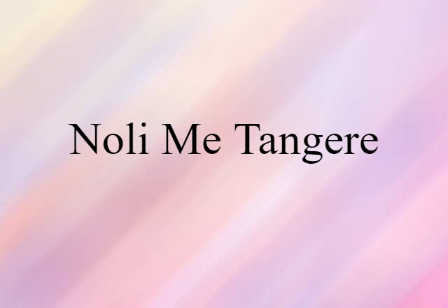 noli me tangere