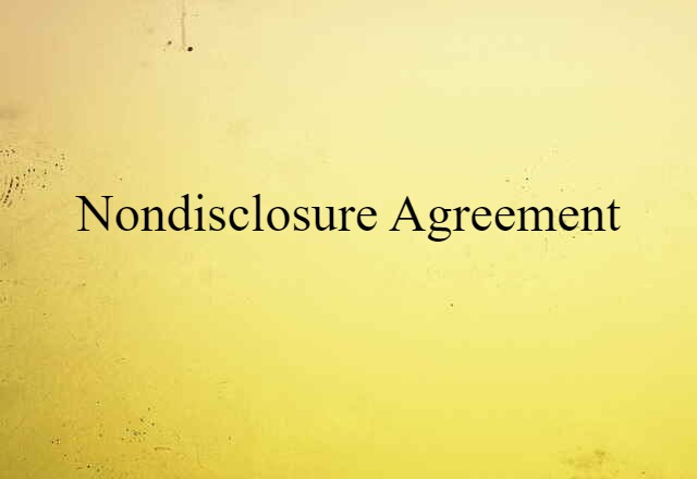 nondisclosure agreement