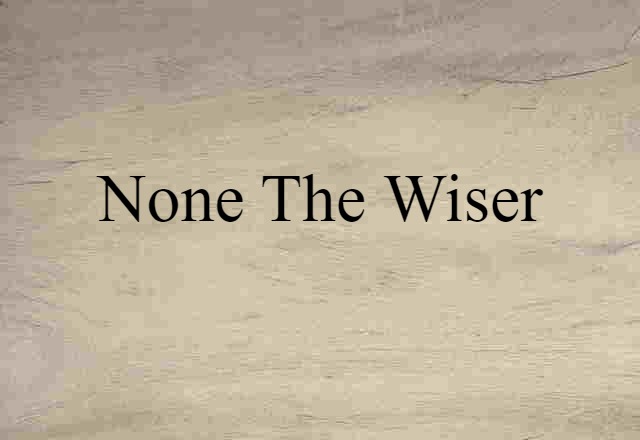 None The Wiser (noun) Definition, Meaning & Examples