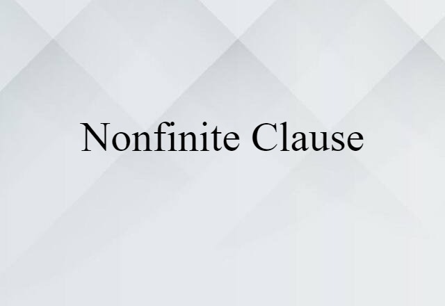 nonfinite clause