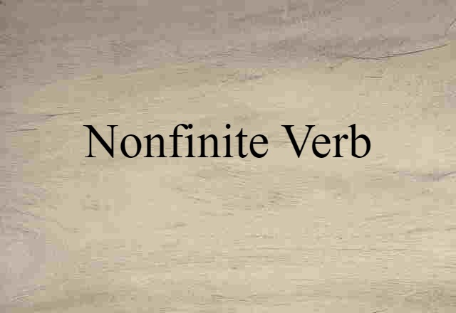 nonfinite verb