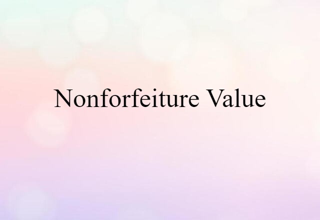 nonforfeiture value