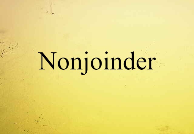 nonjoinder