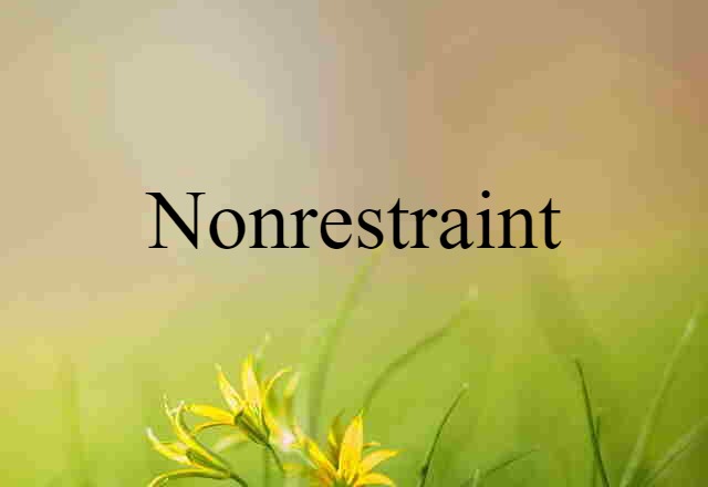 Nonrestraint (noun) Definition, Meaning & Examples