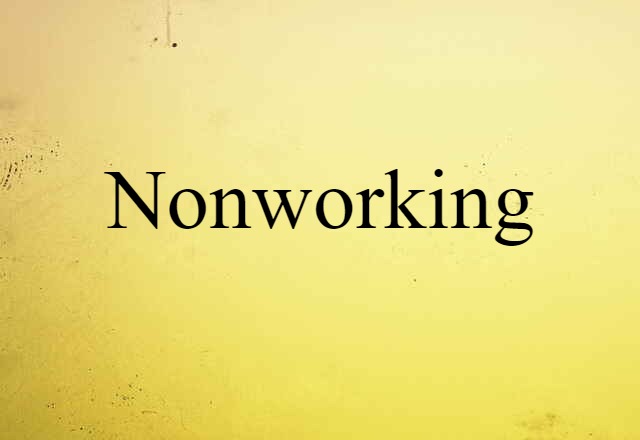 Nonworking (noun) Definition, Meaning & Examples