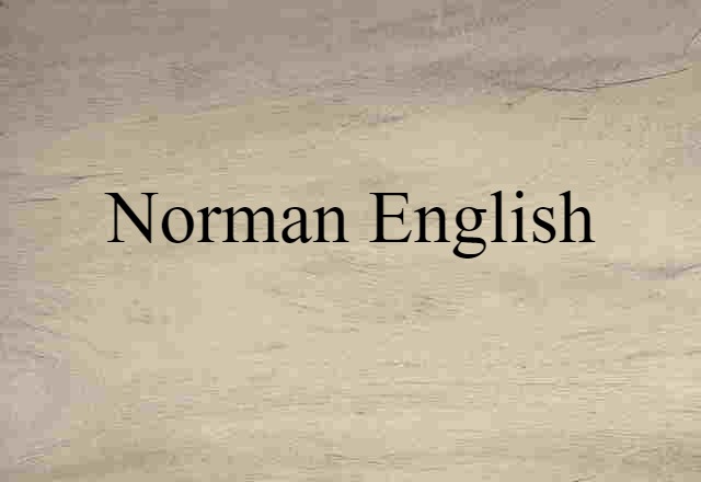 Norman English