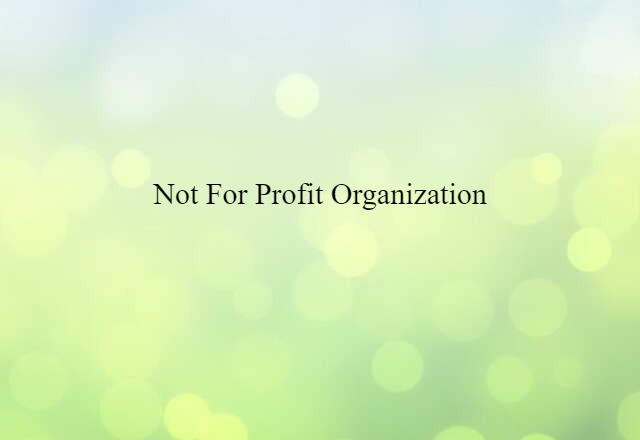 Not-for-profit Organization (noun) Definition, Meaning & Examples