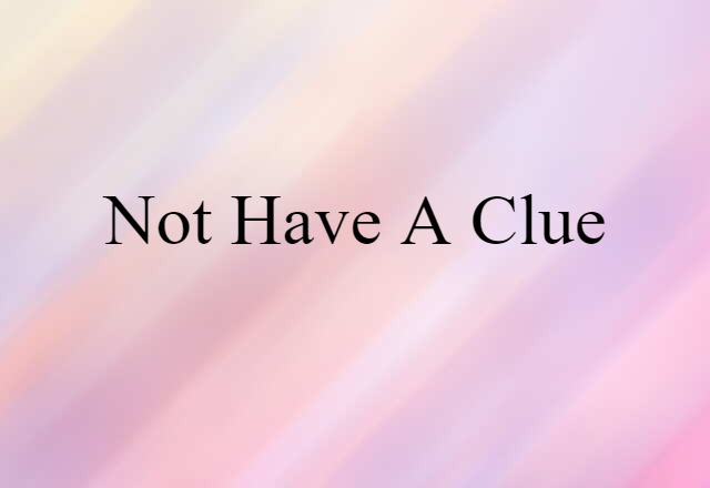 Not Have A Clue (noun) Definition, Meaning & Examples