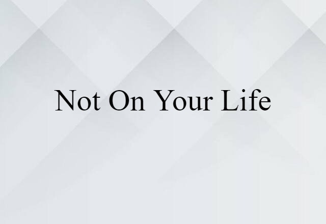 Not On Your Life (noun) Definition, Meaning & Examples