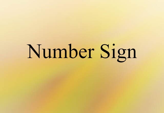 Number Sign (noun) Definition, Meaning & Examples