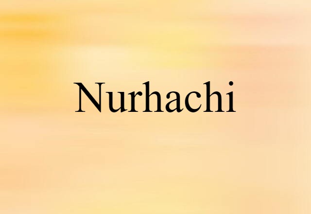 Nurhachi (noun) Definition, Meaning & Examples