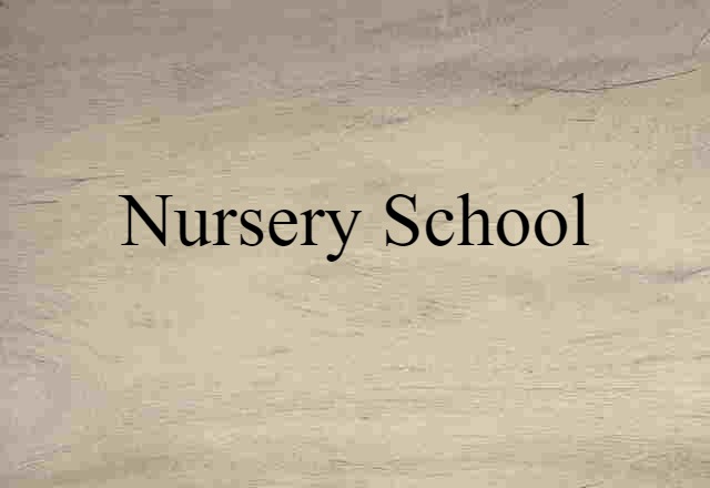 Nursery School (noun) Definition, Meaning & Examples